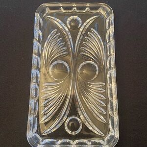 Princess House Clear Cut-Glass Decorative Trinket Tray7 1/4inD 4inW